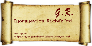 Gyorgyevics Richárd névjegykártya